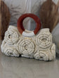 Roselle Bloom Handmade Crochet Bag | 3D Floral Crochet Purse with Wooden Handle | Luxury Artisan Women&