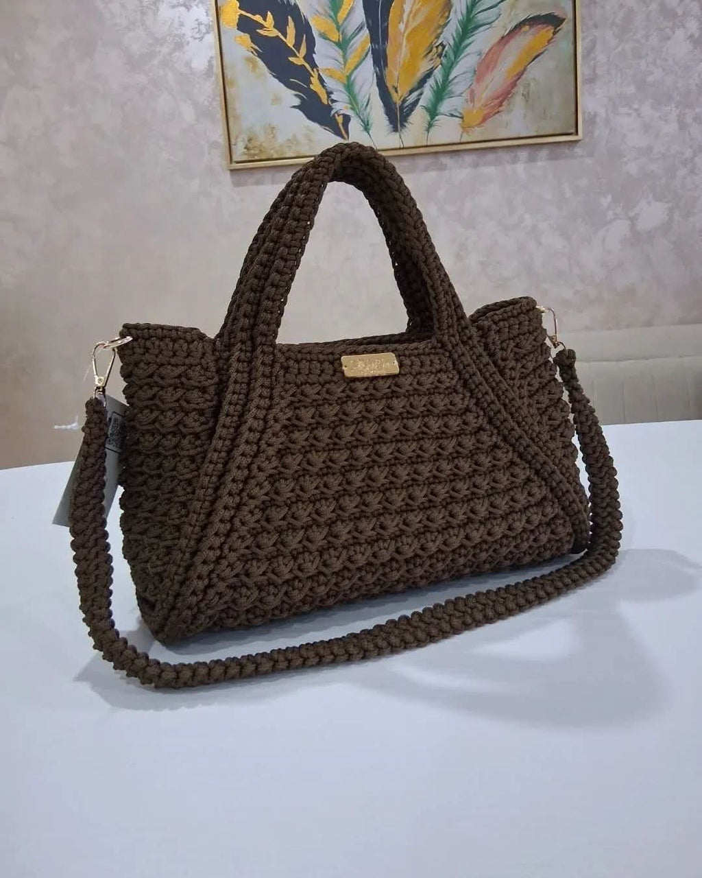 Espresso Weave Handmade Crochet Bag