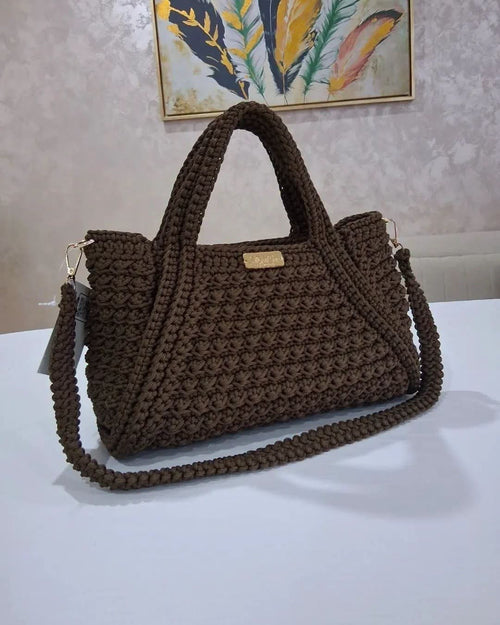 Espresso Weave Handmade Crochet Bag
