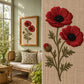 Red Poppy Handmade Embroidery – Floral Wall Art
