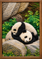 Two Panda Bears – Handmade Embroidered Wall Art