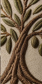 Olive Roots Handmade Embroidery Wall Art
