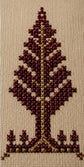 Golden Cypress Tree Handmade Embroidery Wall Art