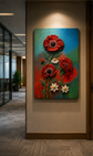 Handmade Anemones™ | 3D Relief Modeling Paste Floral Wall Art