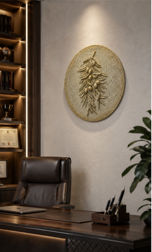 Handmade 3D Relief Olive Branch Wall Art/EternaBranch