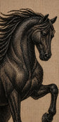 Handmade Black Arabian Horse Embroidery Wall Art
