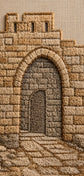 Stone Gate Handmade Embroidery Wall Art