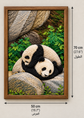 Two Panda Bears – Handmade Embroidered Wall Art
