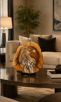 Handmade Falcon Resin & Olive Wood Wall Art / Spirit of the Falcon