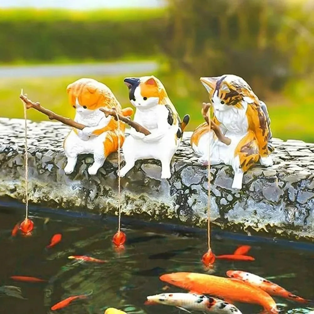 Fishing Cat Aquarium Decor