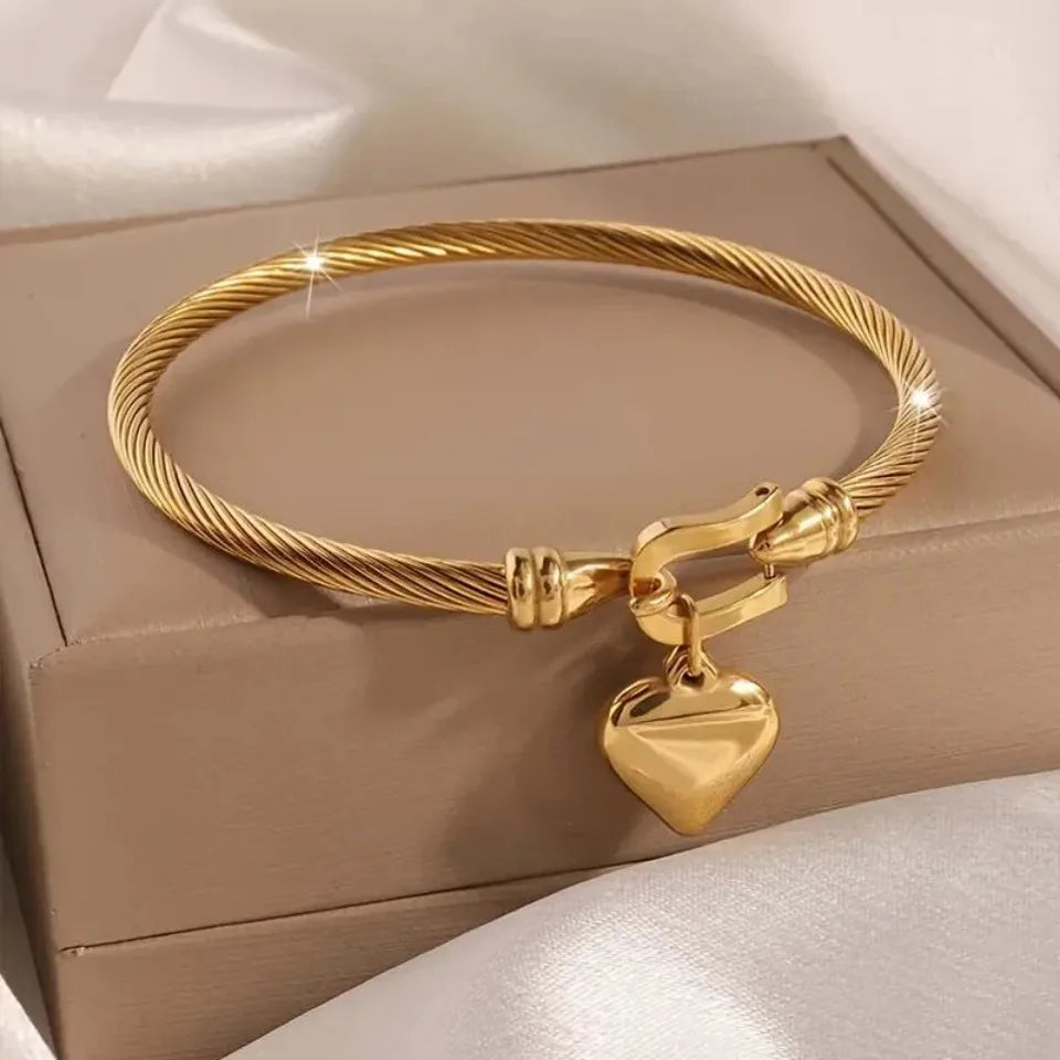 Golden Heart Bangle