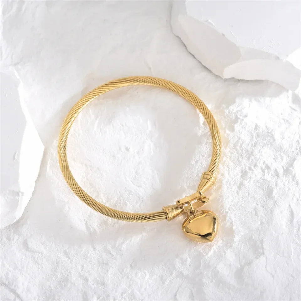 Golden Heart Bangle