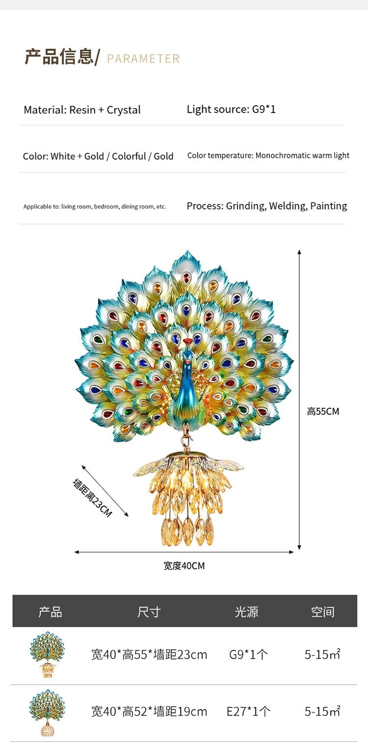 Peacock Wall Lamp