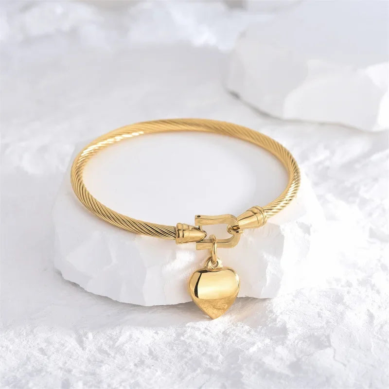 Golden Heart Bangle