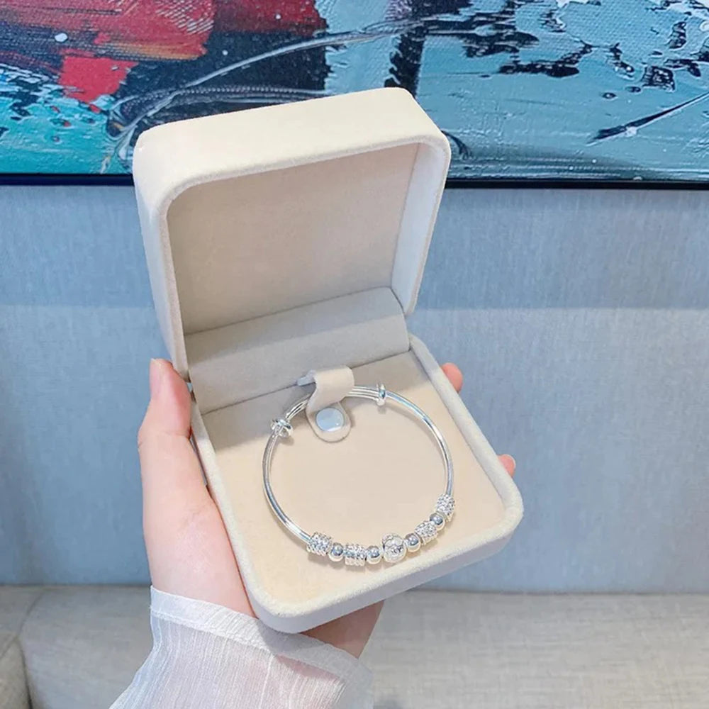 925 Silver Beaded Bangle