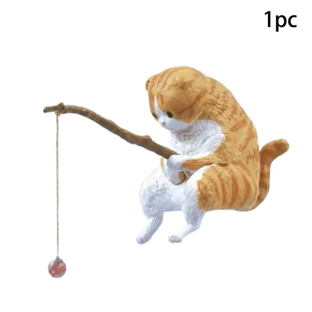 Fishing Cat Aquarium Decor