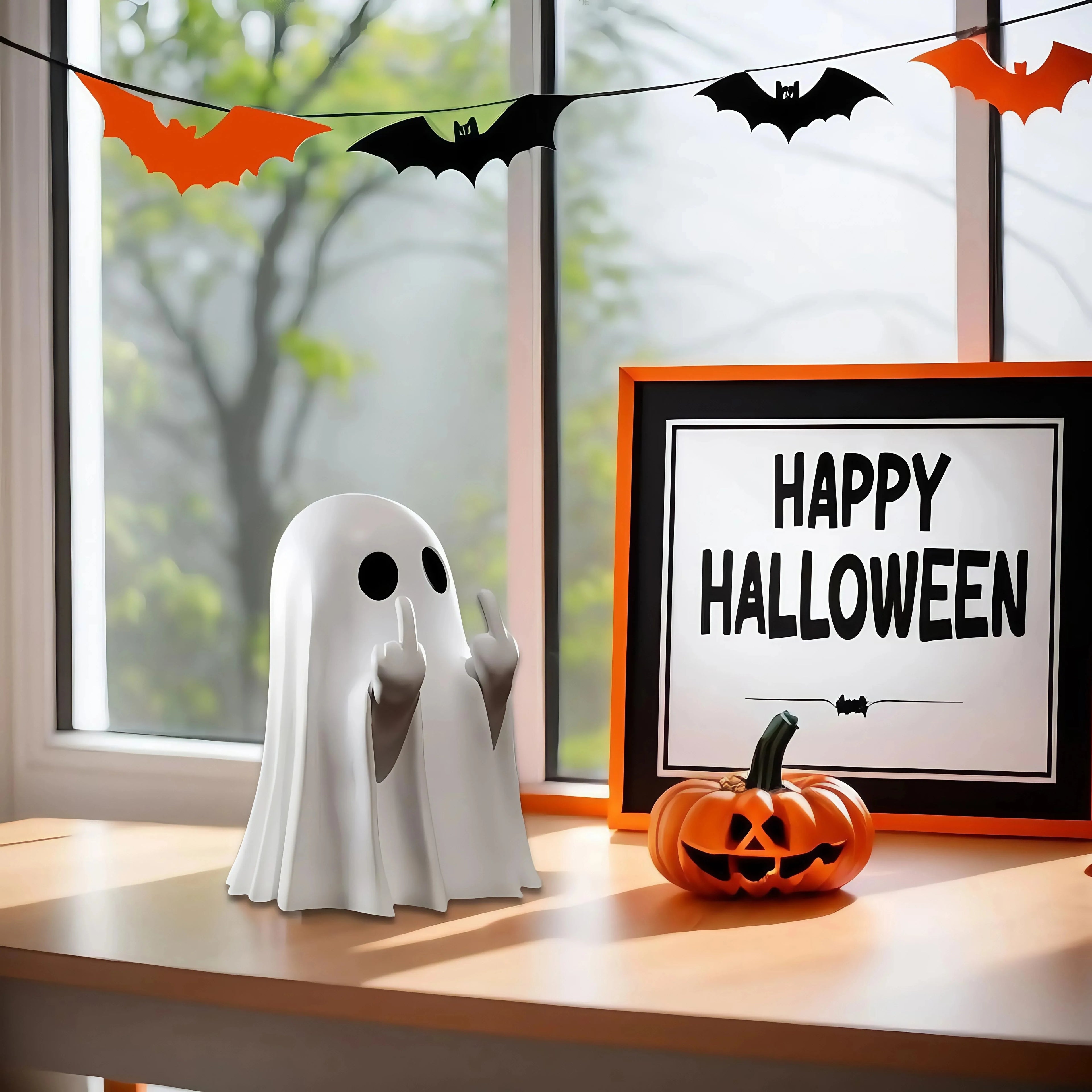 Funny Middle Finger Ghost