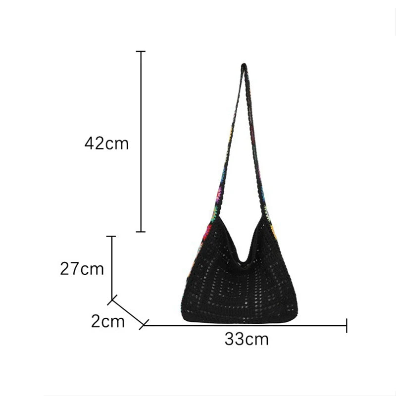 Boho Crochet Tote Bag