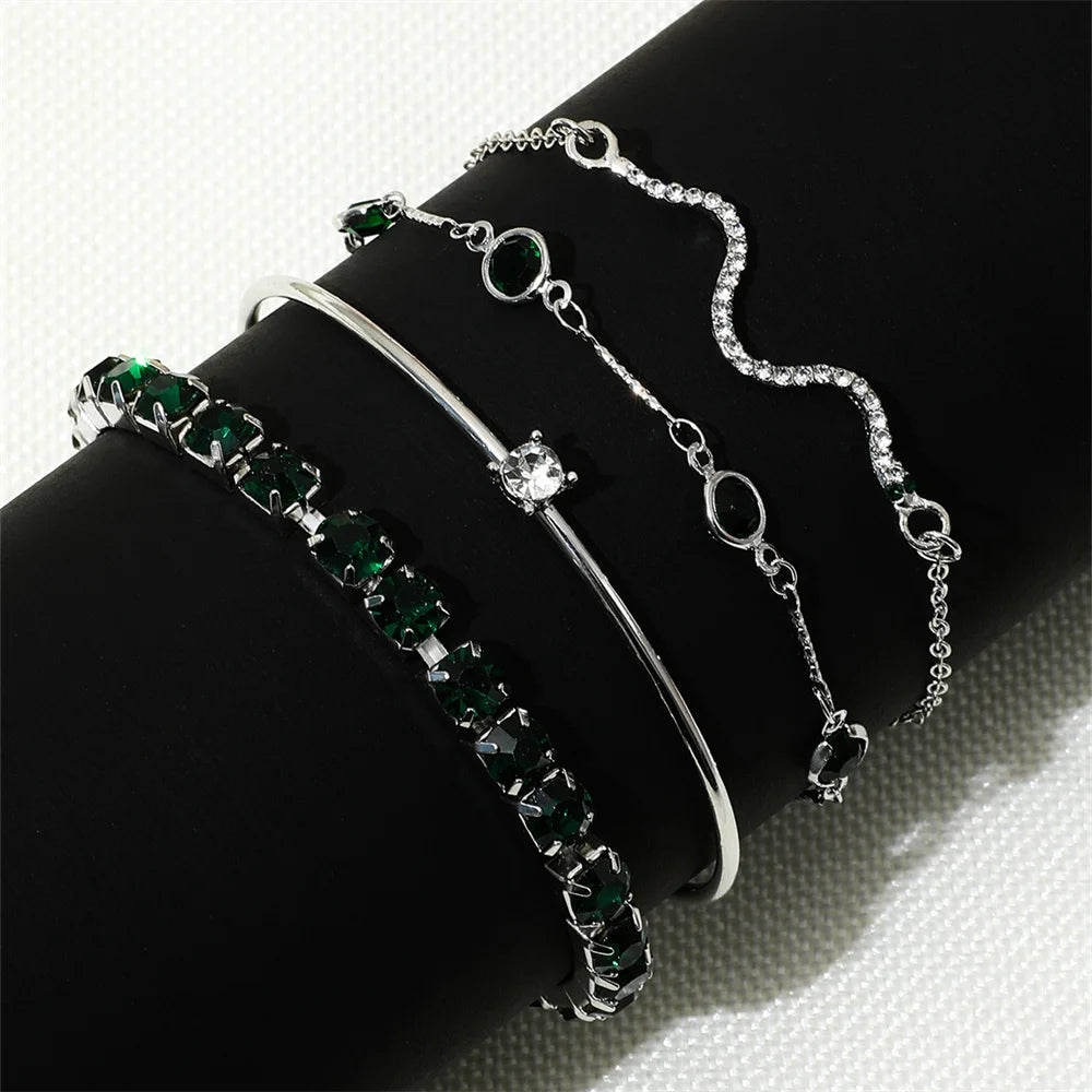 Snake Gem Bangle Set