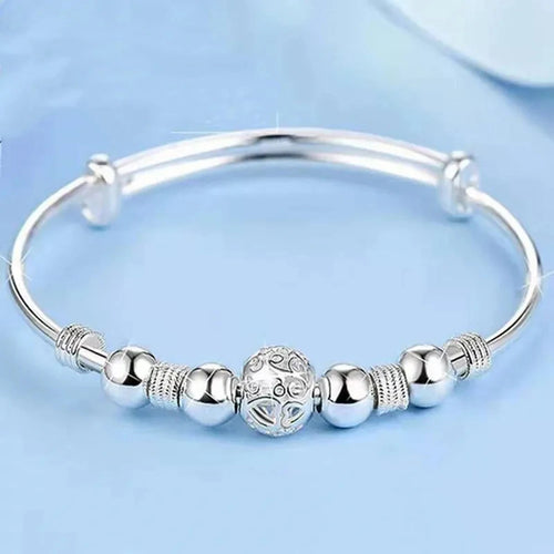 925 Silver Beaded Bangle
