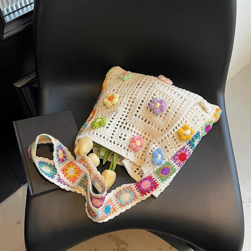 Boho Crochet Tote Bag