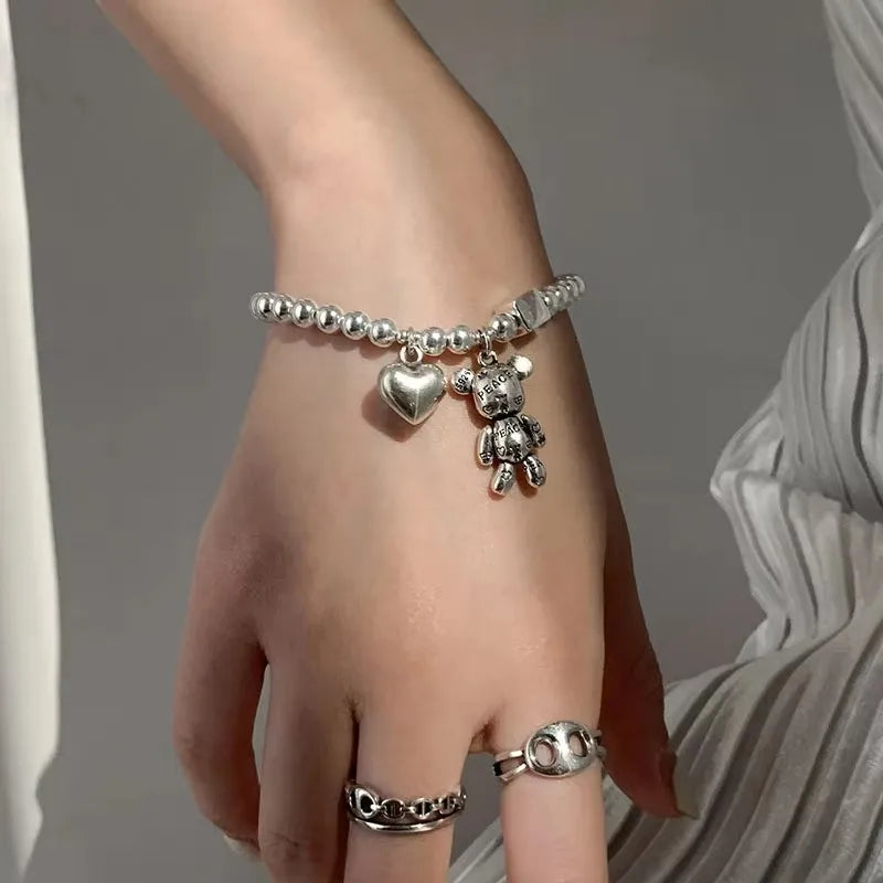 925 Silver Bear Bead Bracelet