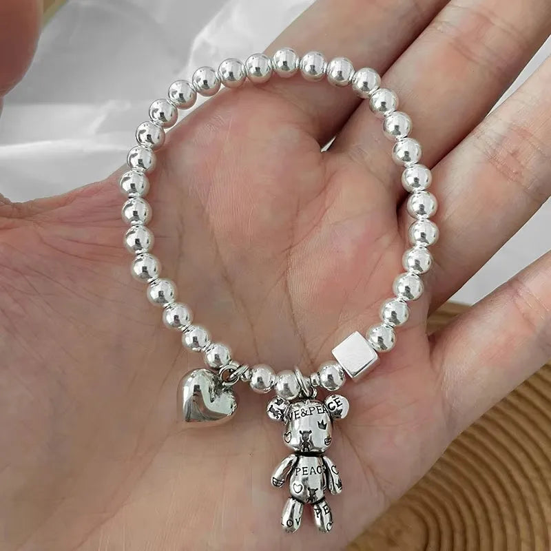 925 Silver Bear Bead Bracelet