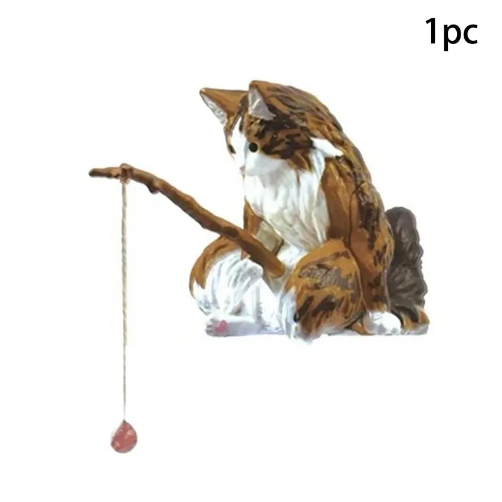 Fishing Cat Aquarium Decor