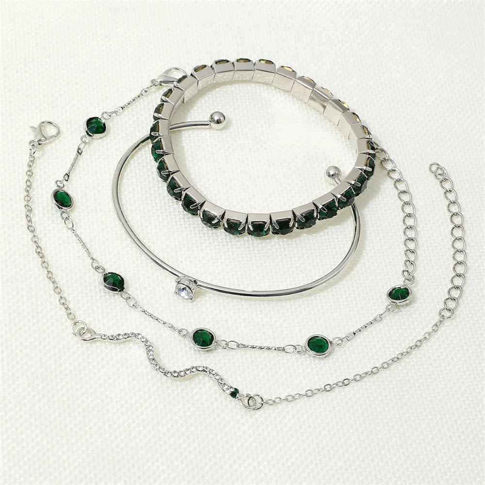 Snake Gem Bangle Set