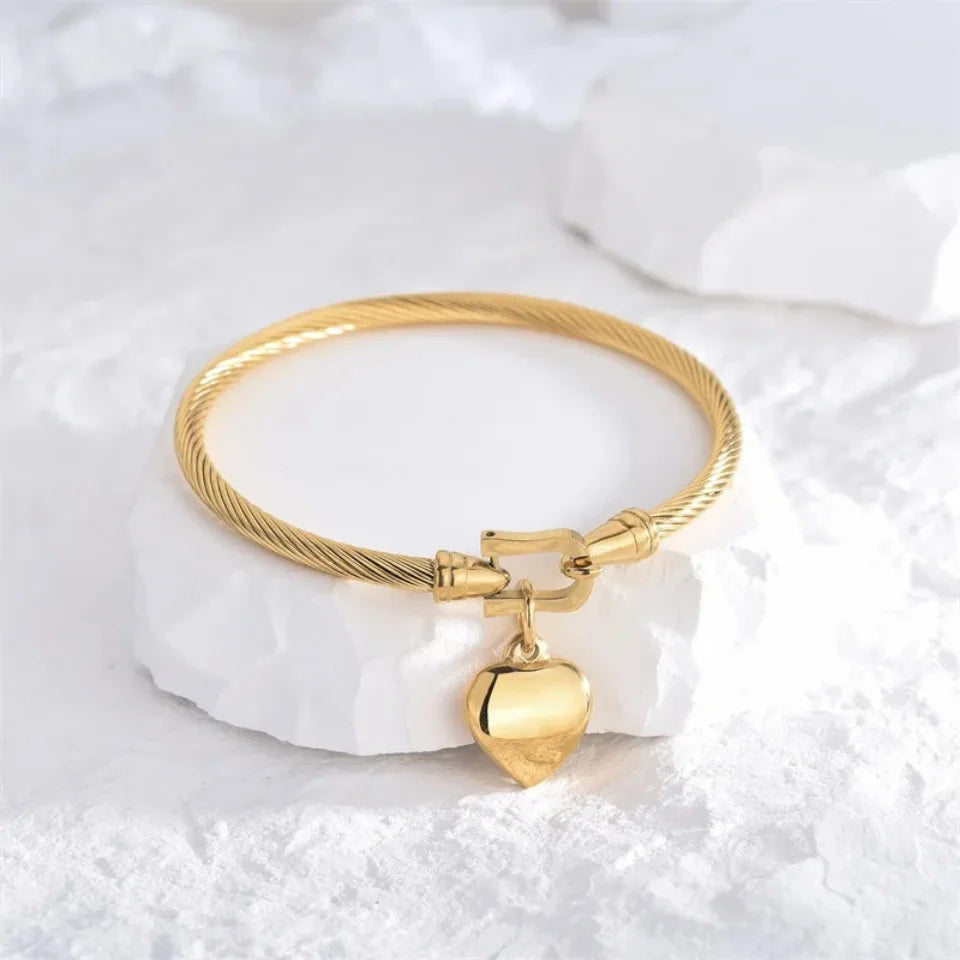Golden Heart Bangle