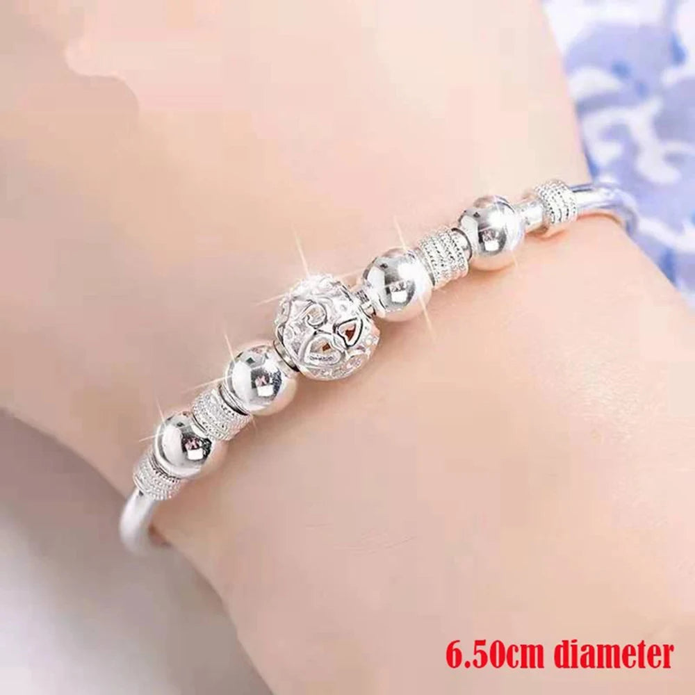 925 Silver Beaded Bangle