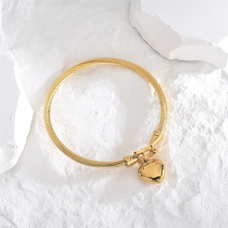 Golden Heart Bangle