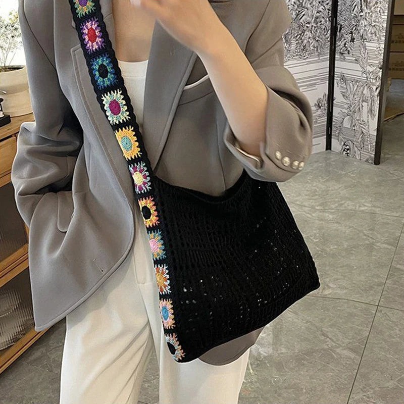 Boho Crochet Tote Bag