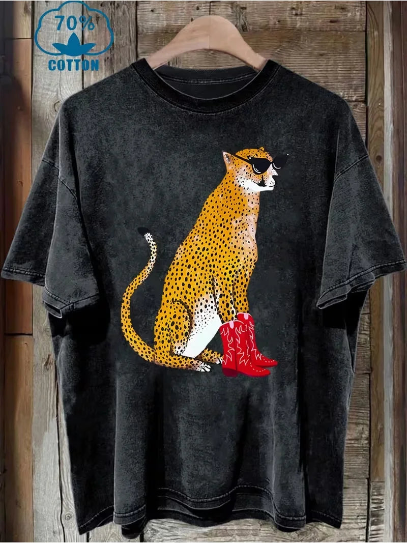 Vintage Leopard Y2K T Shirt