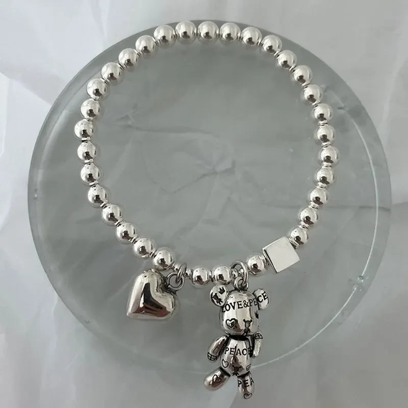 925 Silver Bear Bead Bracelet
