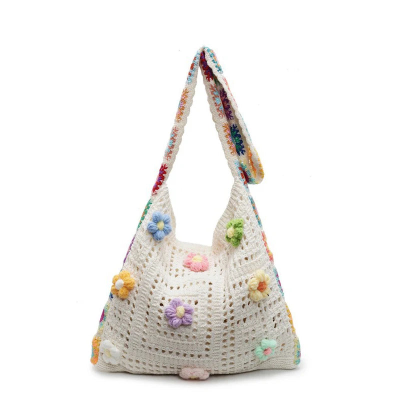Boho Crochet Tote Bag
