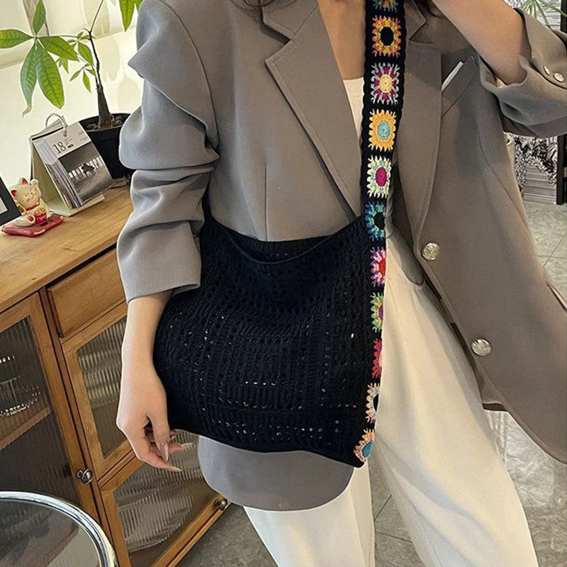 Boho Crochet Tote Bag