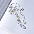 Metal Lotus Crystal Suncatcher Charm