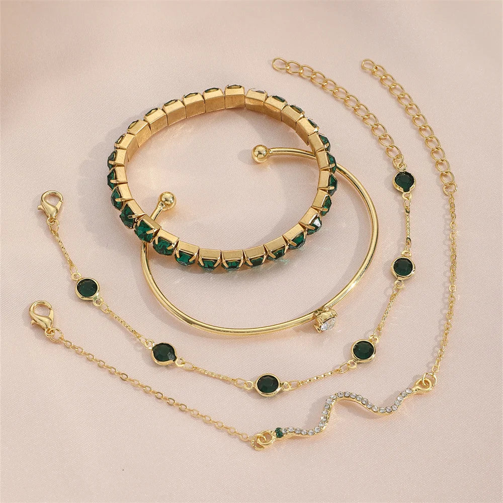 Snake Gem Bangle Set