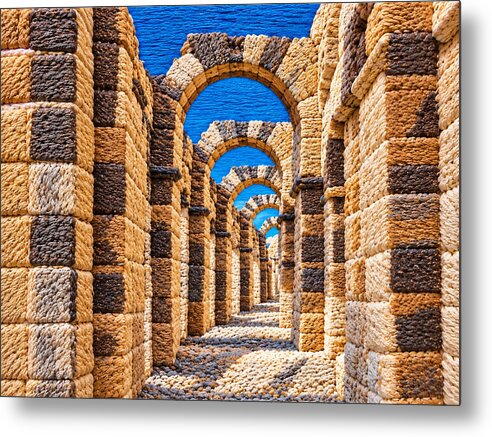 Ancient Stone Archway Perspective - Metal Print