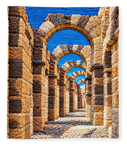 Ancient Stone Archway Perspective - Blanket
