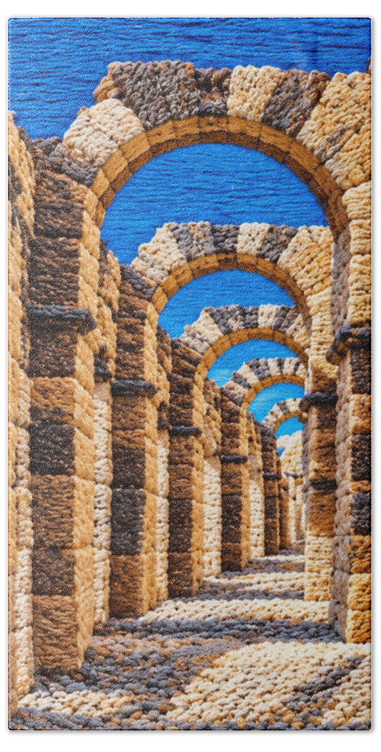 Ancient Stone Archway Perspective - Beach Towel