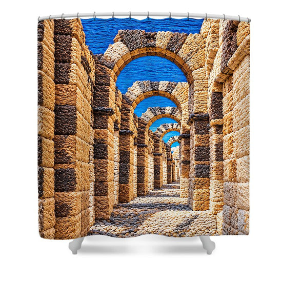 Ancient Stone Archway Perspective - Shower Curtain