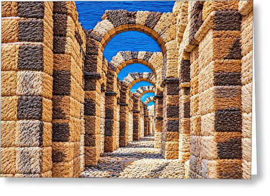 Ancient Stone Archway Perspective - Greeting Card