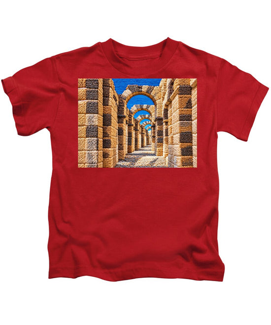 Ancient Stone Archway Perspective - Kids T-Shirt