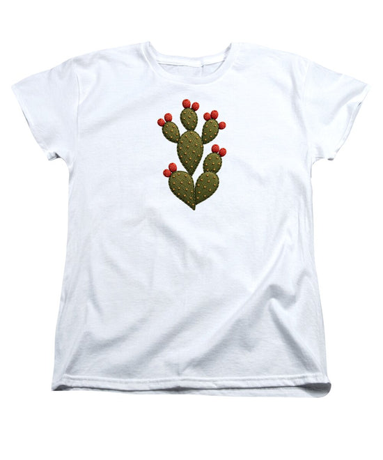 Cactus Embroidered with Red Fruits - Women&