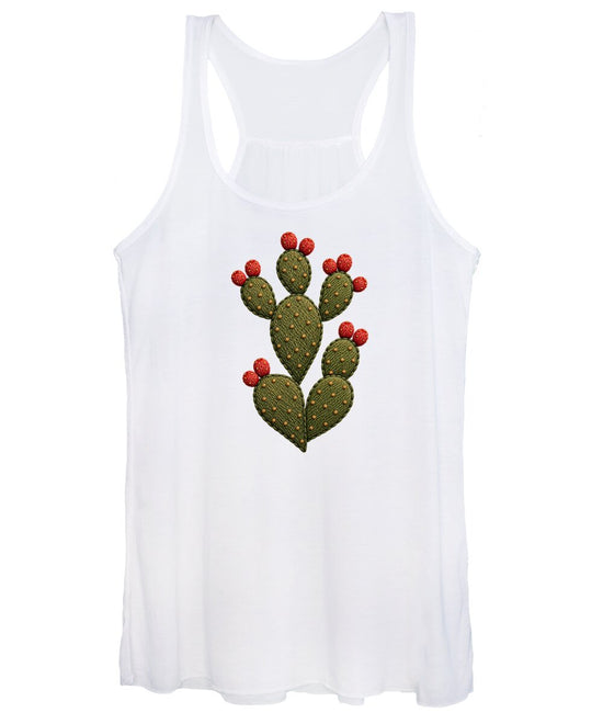 Cactus Embroidered with Red Fruits - Women&