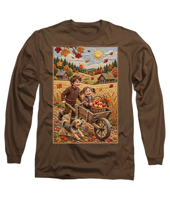 Children Playing in Autumnal Countryside - Long Sleeve T-Shirt