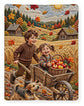 Children Playing in Autumnal Countryside - Blanket