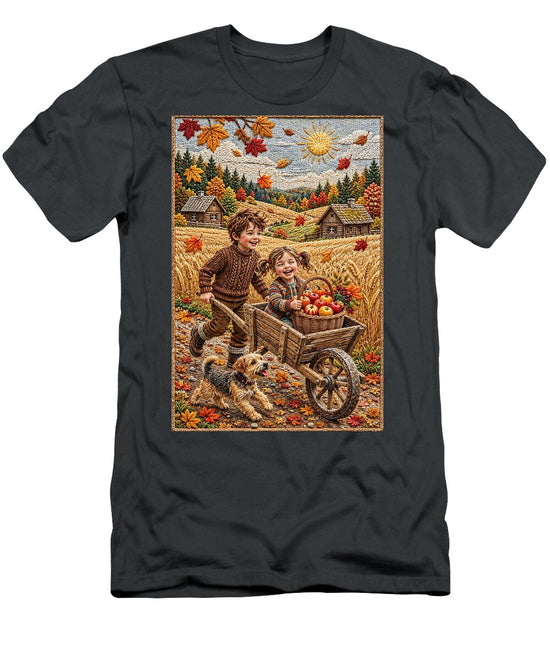 Children Playing in Autumnal Countryside - T-Shirt